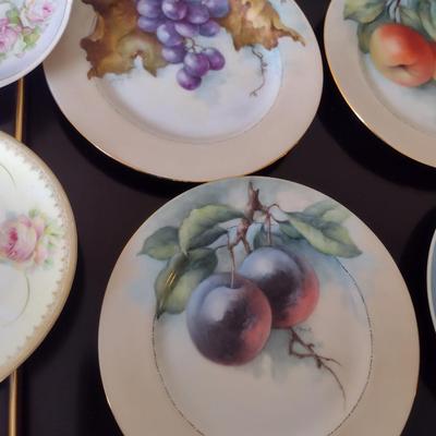 Collection of Hand Painted Plates- Mostly Fruits and Floral Designs- Assorted Sizes