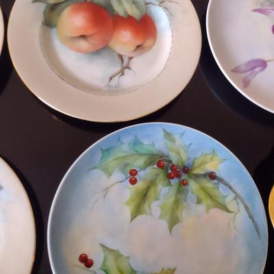 Collection of Hand Painted Plates- Mostly Fruits and Floral Designs- Assorted Sizes