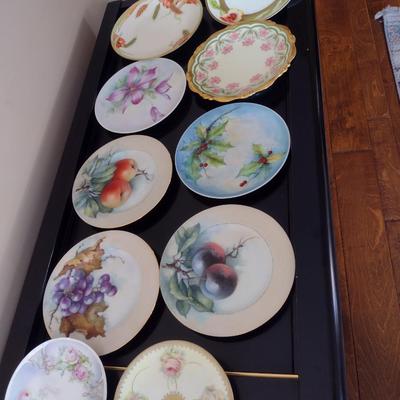 Collection of Hand Painted Plates- Mostly Fruits and Floral Designs- Assorted Sizes