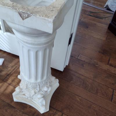 Ceramic Column Design Pedestal- Approx 28 3/4" Tall