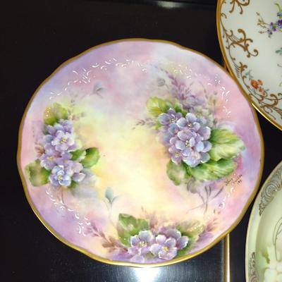 Collection of China Plates- Mostly Hand Painted- Assorted Sizes and Designs