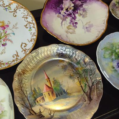 Collection of China Plates- Mostly Hand Painted- Assorted Sizes and Designs