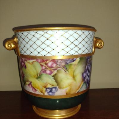 Ceramic Champagne Bucket Hand Painted by Local Artist- Approx 9 3/4" x 8" Tall