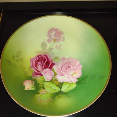 Pair of Large, Hand Painted China Plates
