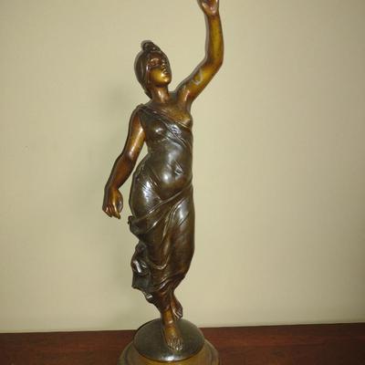 Cast Metal Goddess of Dawn Statue- Approx 21 1/4" Tall