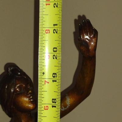 Cast Metal Goddess of Dawn Statue- Approx 21 1/4" Tall