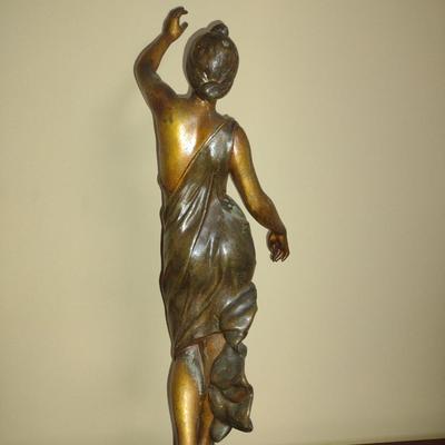 Cast Metal Goddess of Dawn Statue- Approx 21 1/4" Tall