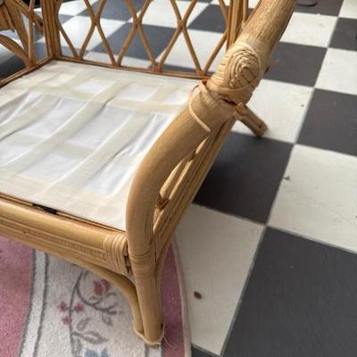 Vintage Bamboo Set of One Sofa and Two Chairs