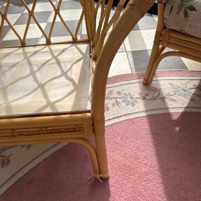 Vintage Bamboo Set of One Sofa and Two Chairs