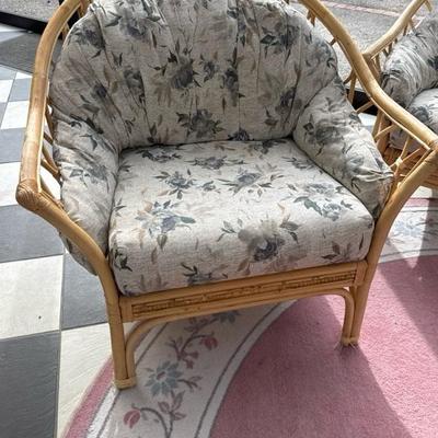 Vintage Bamboo Set of One Sofa and Two Chairs