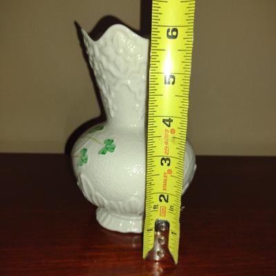 Belleek Irish Pottery Shamrock Vase- Approx 6" Tall
