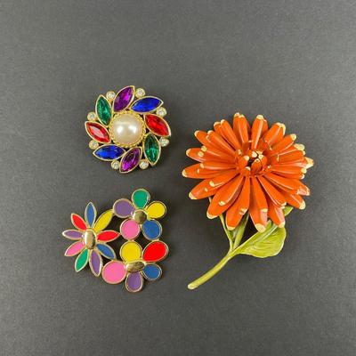 -103- BROOCH | Multi-Colored Flower Brooches