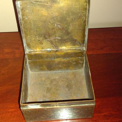 Pair of Decorative Metal Storage Boxes- Peacock and Aztec Designs