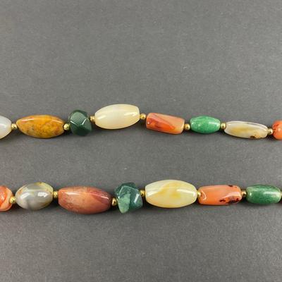 -108- NECKLACES | One Stone Bead & One Mid Century Style Necklaces