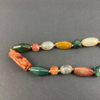 -108- NECKLACES | One Stone Bead & One Mid Century Style Necklaces