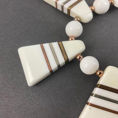 -108- NECKLACES | One Stone Bead & One Mid Century Style Necklaces