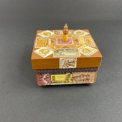 -109- COSTUME JEWELRY | Art Deco Belt, Beaded Snake Bracelet, & Handmade Box