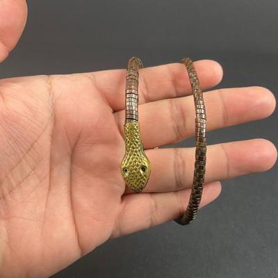 -109- COSTUME JEWELRY | Art Deco Belt, Beaded Snake Bracelet, & Handmade Box