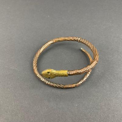 -109- COSTUME JEWELRY | Art Deco Belt, Beaded Snake Bracelet, & Handmade Box