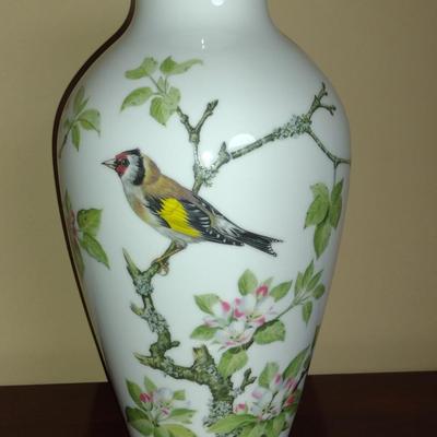 Franklin Porcelain 'The Woodland Bird Vase' by Basil Ede- Approx 11 1/2" Tall