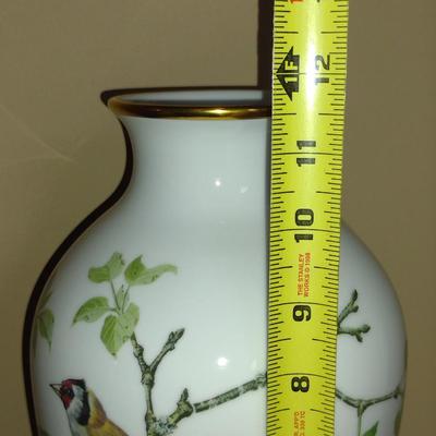 Franklin Porcelain 'The Woodland Bird Vase' by Basil Ede- Approx 11 1/2" Tall