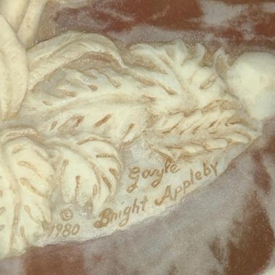 'She was a Phantom of Delight' Incolay Stone Plate by Gayle Bright Appleby- Approx 10 1/4" in Diameter
