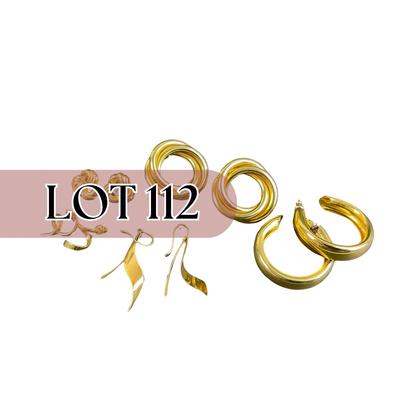 -112- COSTUME JEWELRY | Gold Tone Earrings