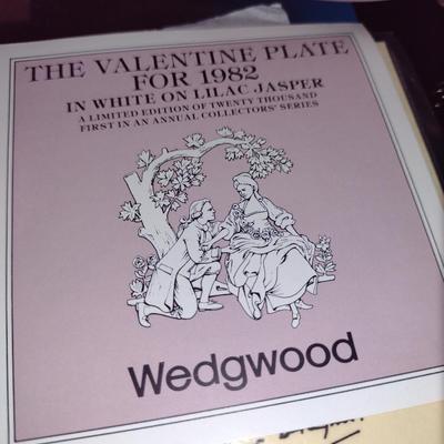 Wedgwood Cream on Lilac Jasperware 1982 Valentine Plate- Approx 6 1/2" in Diameter