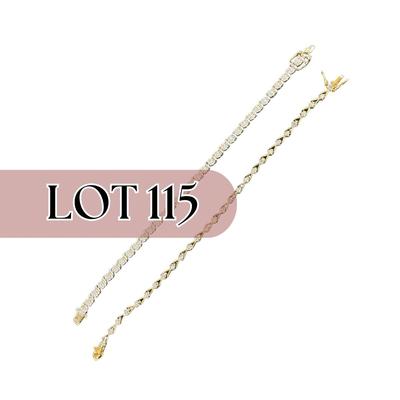 -115- SILVER | One Gold Wash Sterling Bracelet & One 925 Marked Bracelet