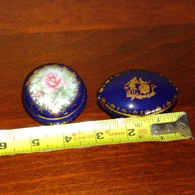 Pair of Limoges Porcelain Trinket Boxes