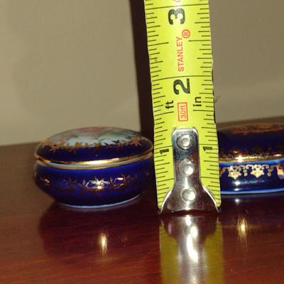 Pair of Limoges Porcelain Trinket Boxes