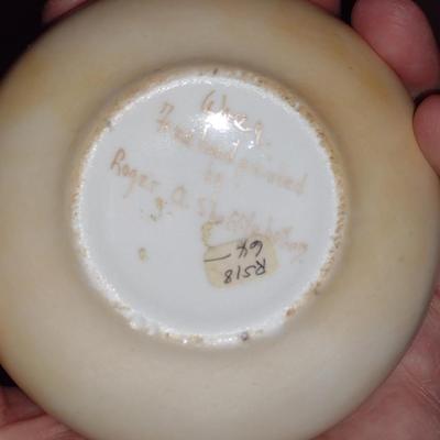Antique Hand Painted Porcelain Storage/Trinket Box- Approx 3 7/8" in Diameter