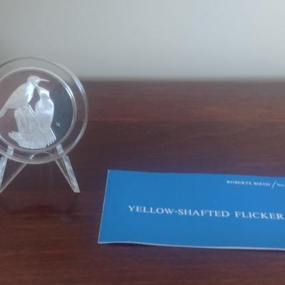 Franklin Mint Roberts Birds Sterling Silver Medal- Yellow-Shafted Flicker- Approx Weight 66 Grams