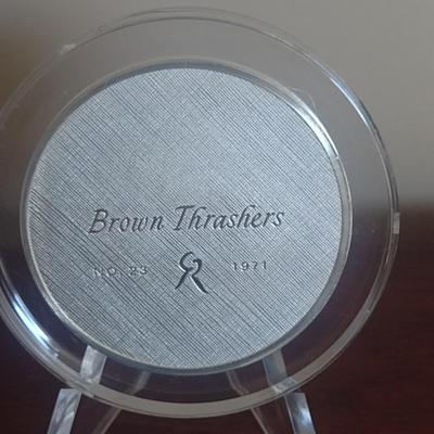 Franklin Mint Roberts Birds Sterling Silver Medal- Brown Thrashers- Approx Weight 66 Grams