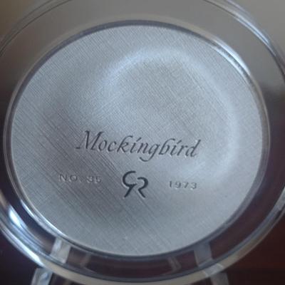 Franklin Mint Roberts Birds Sterling Silver Medal- Mockingbird- Approx Weight 66 Grams