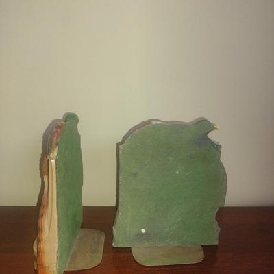 Vintage Pheasant Design Bookends- Possibly Chalkware- Approx 7" Tall