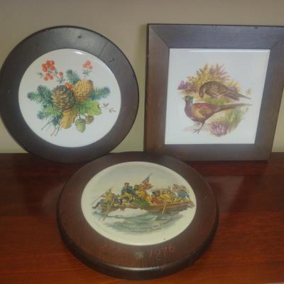 Tile Trivets with Footed Wooden Frames