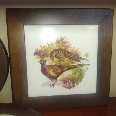 Tile Trivets with Footed Wooden Frames