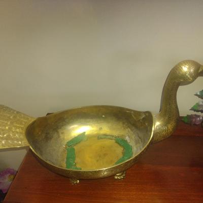 Brass Flower Holders- Goose and Wall Pocket for Hanging