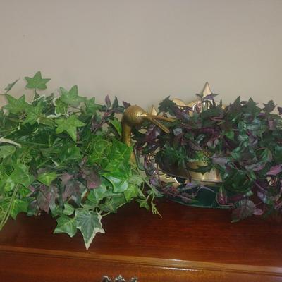 Brass Flower Holders- Goose and Wall Pocket for Hanging