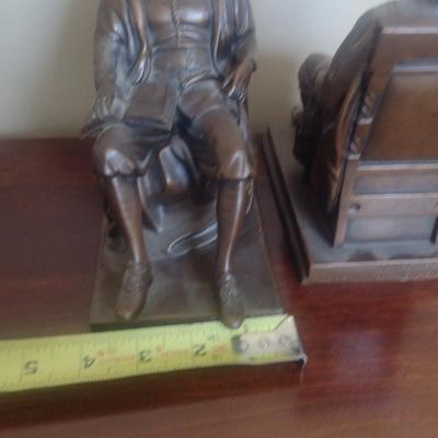 Antique Pair of Daniel C. French Bronze John Harvard Bookends