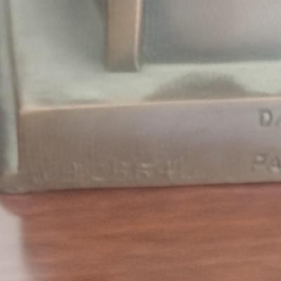 Antique Pair of Daniel C. French Bronze John Harvard Bookends