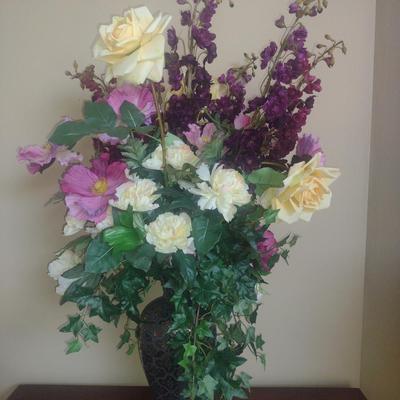 Artificial Flower Arrangement in Decorative Ceramic Vase