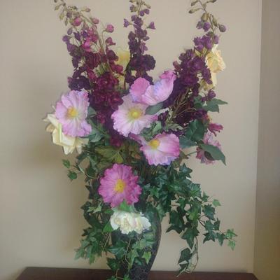 Artificial Flower Arrangement in Decorative Ceramic Vase