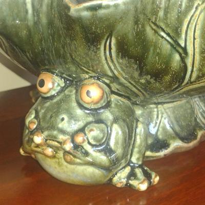 Porcelain Frog and Lily Bowl- Approx 10 1/4" in Diameter