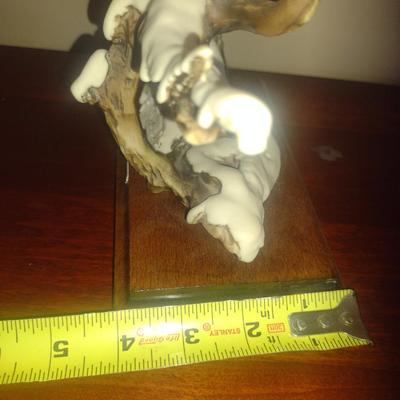 G. Armani 'Sparrow on Snow' Hand Painted Capodimonte Figurine- Approx 10 1/2" Tall