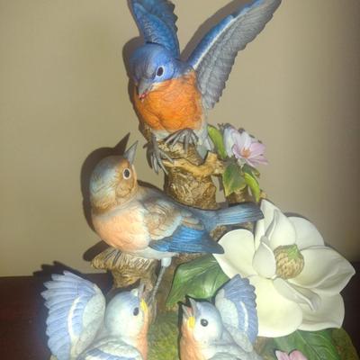 Vintage Andrea 'Bluebird Family' Figurine- Approx 10 1/4" Tall