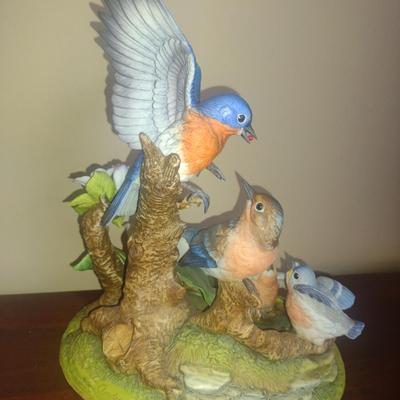 Vintage Andrea 'Bluebird Family' Figurine- Approx 10 1/4" Tall