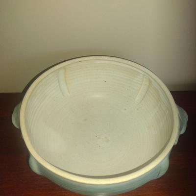 Covered Pottery Baker/Vegetable Bowl- Signed by Artist- Approx 9" in Diameter