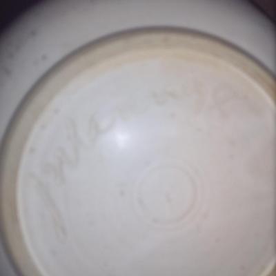 Covered Pottery Baker/Vegetable Bowl- Signed by Artist- Approx 9" in Diameter
